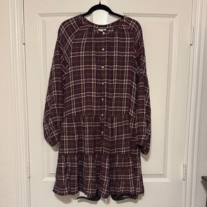 Gap Maroon Plaid Womens Dress